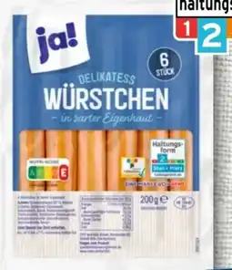 nahkauf ja! 6 zarte Delikatess Würstchen Angebot