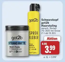 Combi Schwarzkopf got2b haarstyling strand matte Angebot