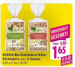 E-Center Edeka bio knäckebrot käse-kürbiskern Angebot