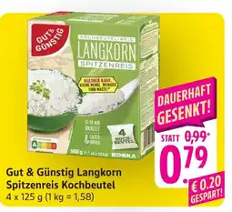 E-Center Gut & günstig langkorn spitzenreis kochbeutel Angebot