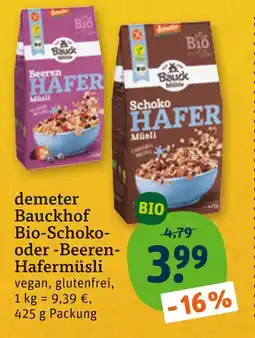 tegut Bauckhof bio-schoko-hafermüsli Angebot