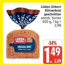 Marktkauf Lieken urkorn körnerbrot geschnitten Angebot