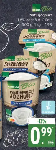 Marktkauf Edeka bio naturjoghurt 1,8 % fett Angebot