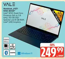 Marktkauf Vale notebook v15t-n150-8512d Angebot