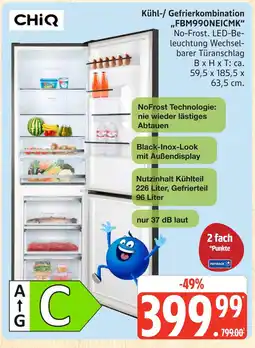 Marktkauf Chiq kühl-/ gefrierkombination fbm990neicmk Angebot