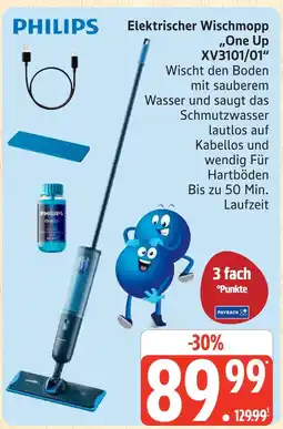 Marktkauf Philips elektrischer wischmopp one up xv3101/01 Angebot