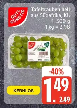Edeka Gut & günstig tafeltrauben hell kernlos Angebot