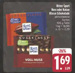 E-Center Ritter sport nuss klasse schokolade Angebot