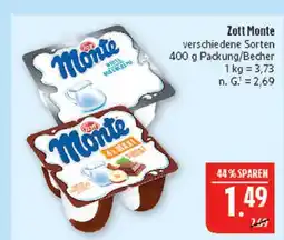 Marktkauf Zott monte mit milchcreme Angebot