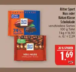 Marktkauf Ritter sport nuss schokolade Angebot