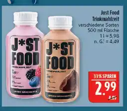 Marktkauf Just food trinkmahlzeit berry geschmack Angebot