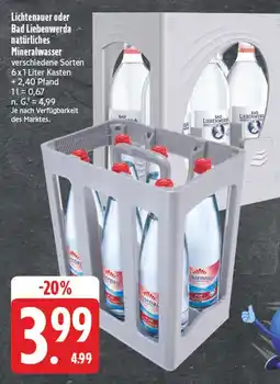Edeka Lichtenauer natürliches mineralwasser Angebot