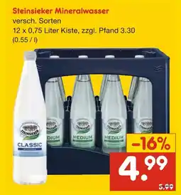 Netto Marken-Discount Steinsieker mineralwasser Angebot
