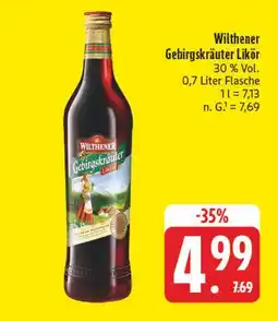 Edeka Wilthener gebirgskräuter likör Angebot