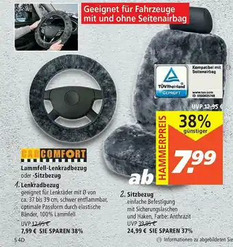 Marktkauf Lammfell-lenkradbezug Oder -sitzbezug Angebot