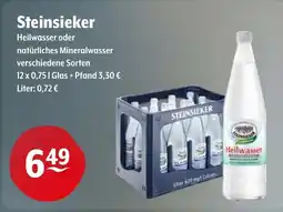 Getränke Hoffmann Steinsieker Heilwasser oder natürliches Mineralwasser Angebot
