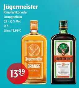 Getränke Hoffmann Jägermeister Kräuterlikör oder Orangenlikör Angebot