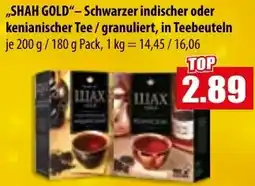 Mix Markt SHAH GOLD Schwarzer indischer oder kenianischer Tee/granuliert, in Teebeuteln Angebot