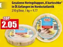 Mix Markt Gesalzene Heringshappen ,,K kartoschke" in Öl.Gefangen im Nordostatlantik Angebot