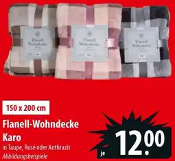 Famila Nord Ost Flanell-Wohndecke Karo Angebot