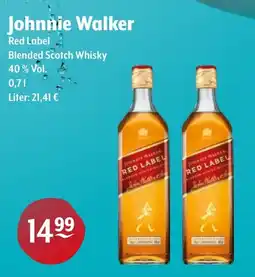 Getränke Hoffmann Johnnie Walker Red Label Blended Scotch Whisky 40% Vol. Angebot