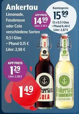 Getränke Hoffmann Ankertau Limonade, Fassbrause oder Cola Angebot