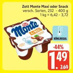 Edeka Zott Monte Maxi oder Snack Angebot