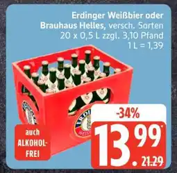 Edeka Erdinger Weißbier oder Brauhaus Helles Angebot