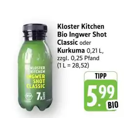 Edeka Kloster Kitchen Bio Ingwer Shot Classic oder Kurkuma Angebot
