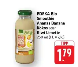 Edeka EDEKA Bio Smoothie Ananas Banane Kokos oder Kiwi Limette Angebot