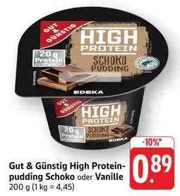 Edeka Gut & Günstig High Protein-pudding Schoko oder Vanille Angebot
