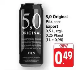 Edeka 5,0 Original Pils oder Export Angebot