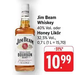 Edeka Jim Beam Whiskey oder Honey Likör Angebot