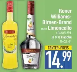 Edeka Roner Williams-Birnen-Brand oder Limoncello Angebot
