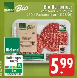 Edeka Bio-Hamburger Angebot
