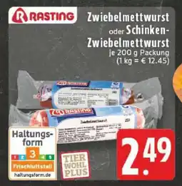 Edeka Rasting Zwiebelmettwurst oder Schinken-Zwiebelmettwurst Angebot