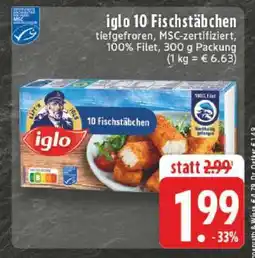 Edeka iglo 10 Fischstäbchen Angebot