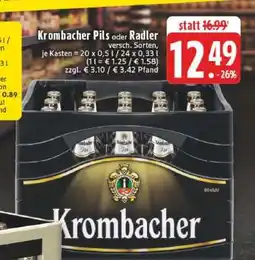 Edeka Krombacher Pils oder Radler Angebot