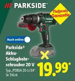 Lidl PARKSIDE Akku-Schlagbohrschrauber 20 V Angebot