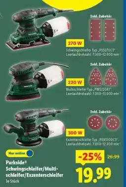 Lidl Parkside Schwingschleifer/Multischleifer/Exzenterschleifer Angebot