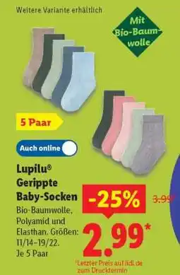 Lidl Lupilu Gerippte Baby-Socken Angebot