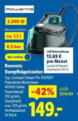 Lidl Rowenta Dampfbügelstation Angebot