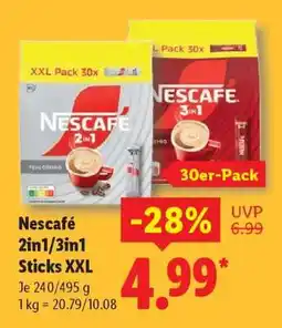 Lidl Nescafé 2in1/3in1 Sticks XXL Angebot