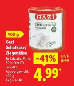 Lidl Gazi Schafkäse/Ziegenkäse Angebot
