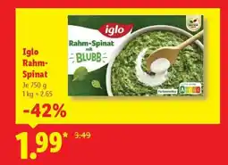 Lidl IGLO Rahm- Spinat Angebot