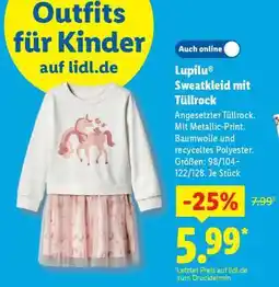 Lidl Lupilu Sweatkleid mit Tüllrock Angebot