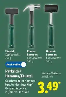 Lidl Parkside Hammer/Fäustel Angebot