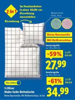 Lidl S.Oliver Mako-Satin-Bettwäsche Angebot