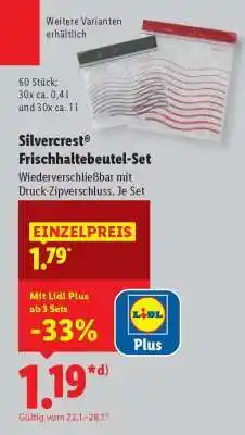 Lidl SILVERCREST Frischhaltebeutel-Set Angebot