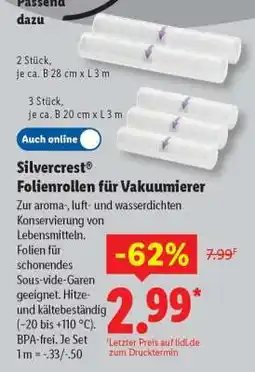 Lidl Silvercrest Folienrollen für Vakuumierer Angebot